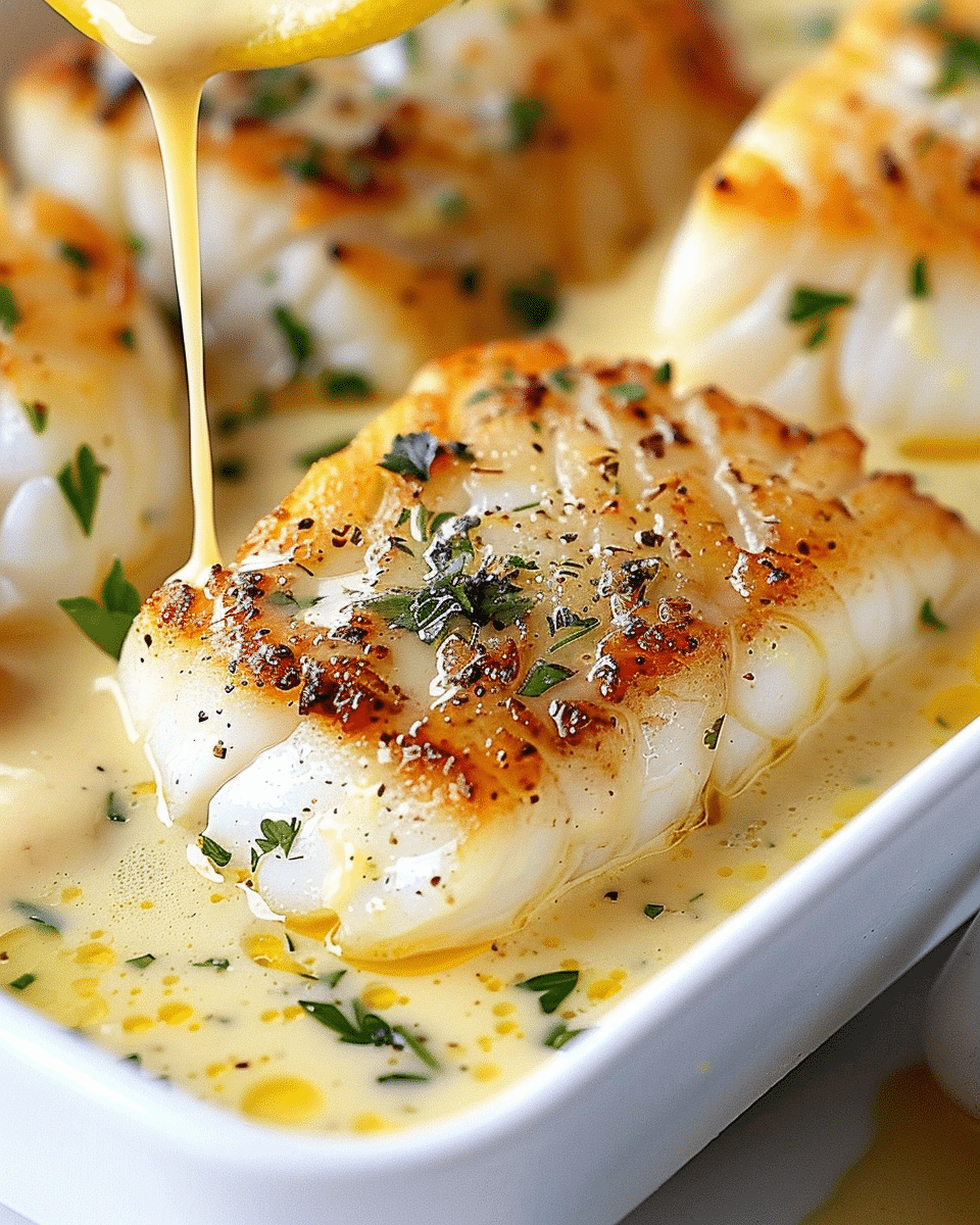 Baked Cod in Coconut Lemon Cream Sauce