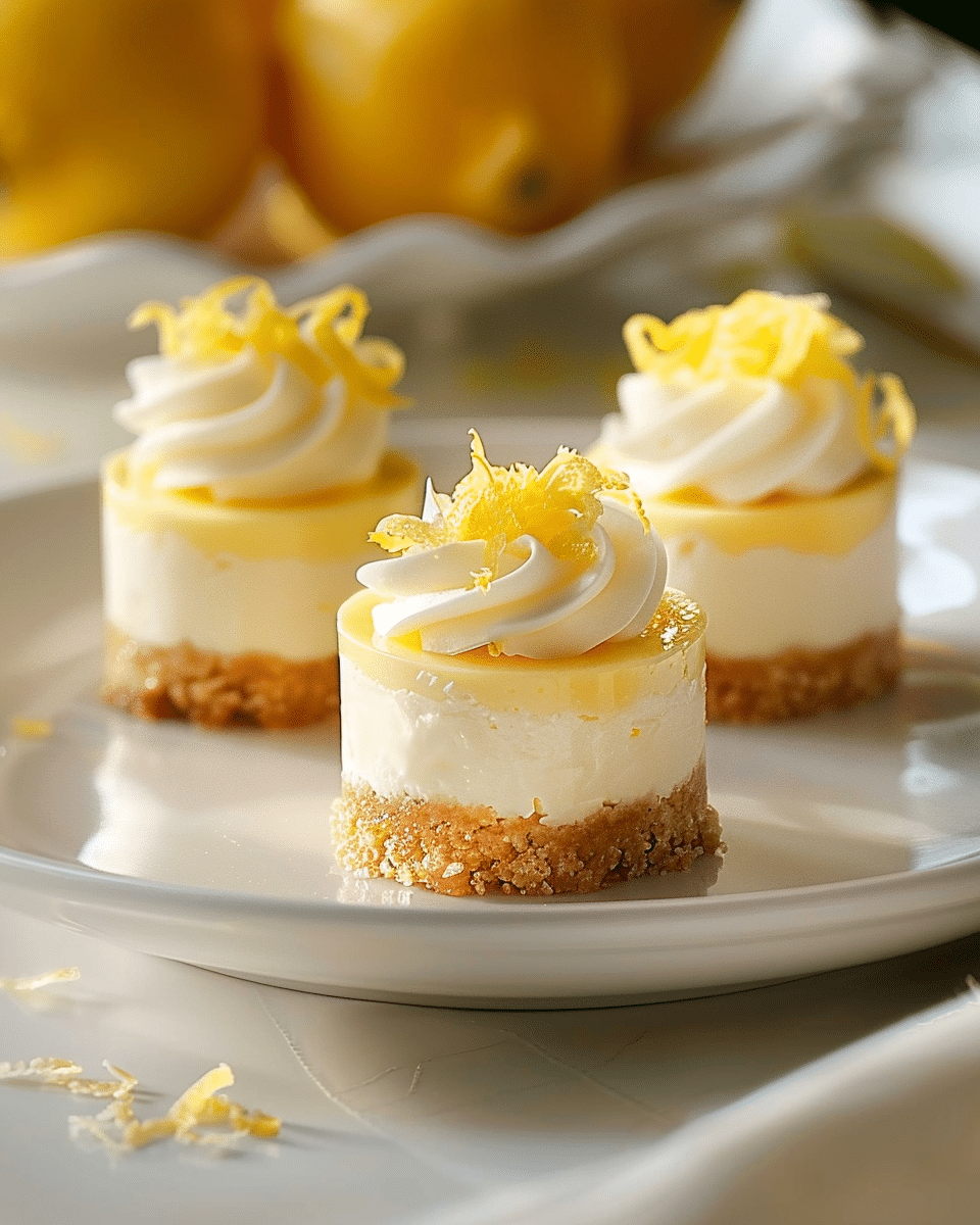 Mini lemon cheesecakes