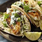 Crispy Fish Tacos with Cilantro Lime Slaw