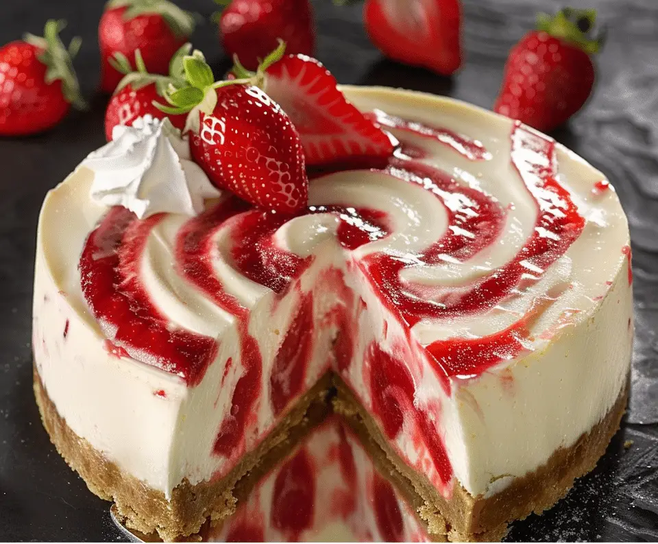 Strawberry Swirl Cheesecake