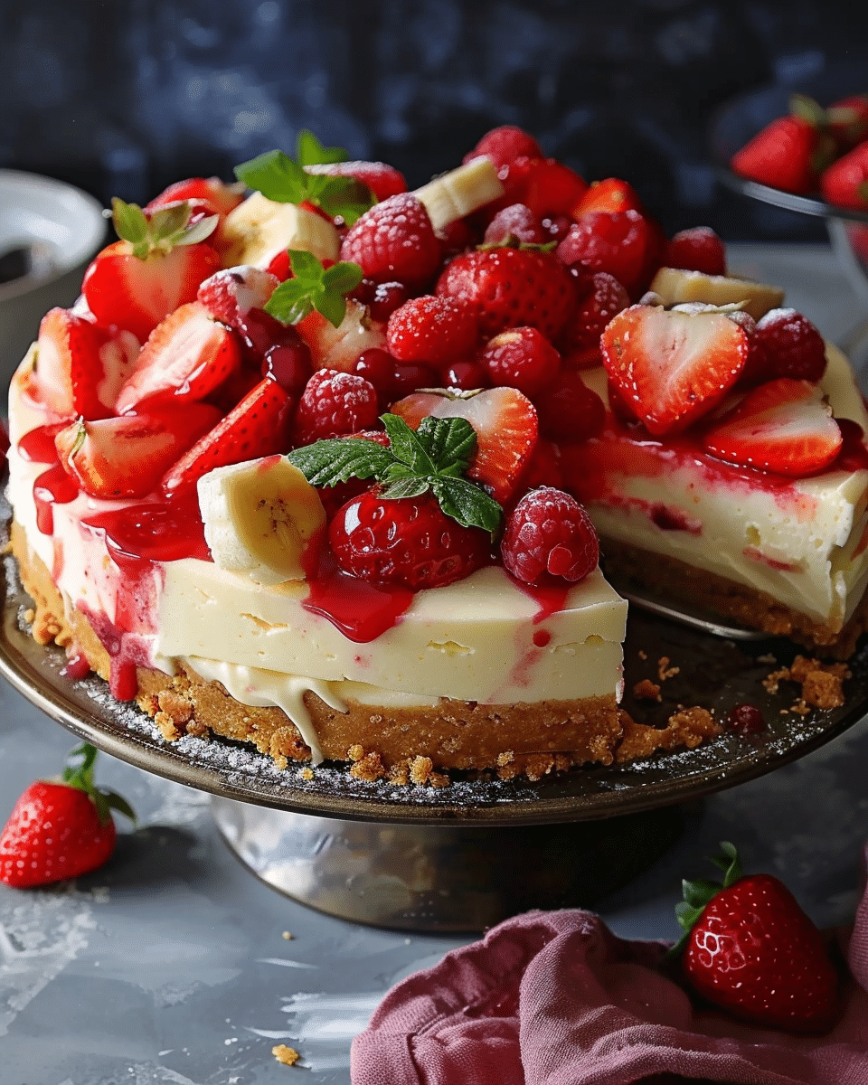 Banana-Strawberry Cheesecake Fantasy