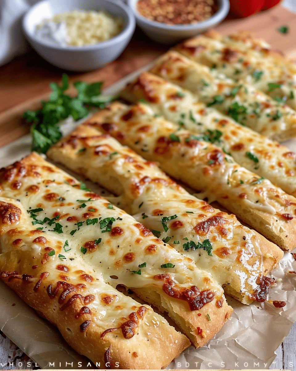 Homemade Cheesy Garlic Breadsticks