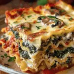 Creamy Spinach Mushroom Lasagna