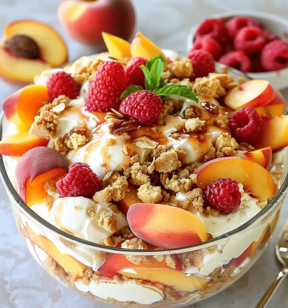 Peach Cobbler Cheesecake Fruit Salad