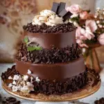 Decadent Three-Layered Chocolate Cake