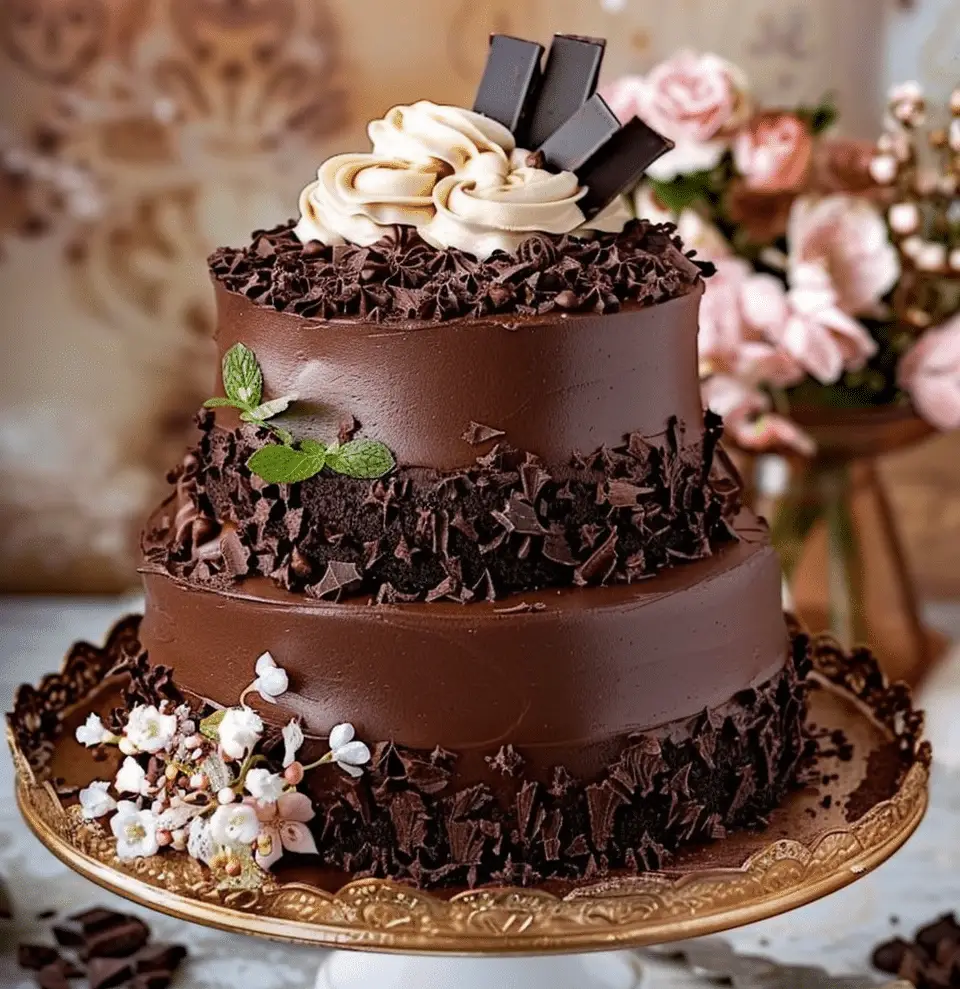 Decadent Three-Layered Chocolate Cake