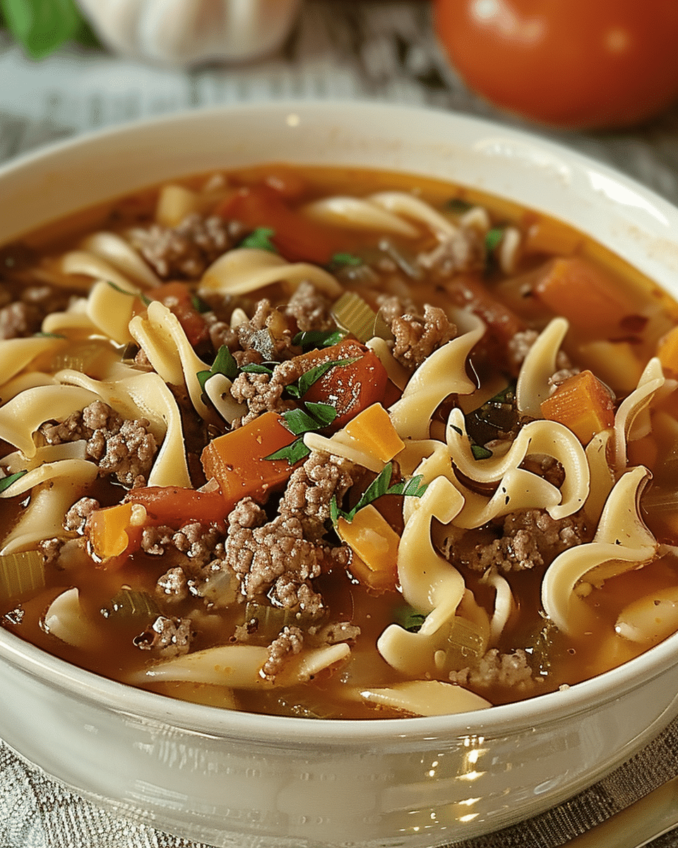 Hamburger Noodle Soup