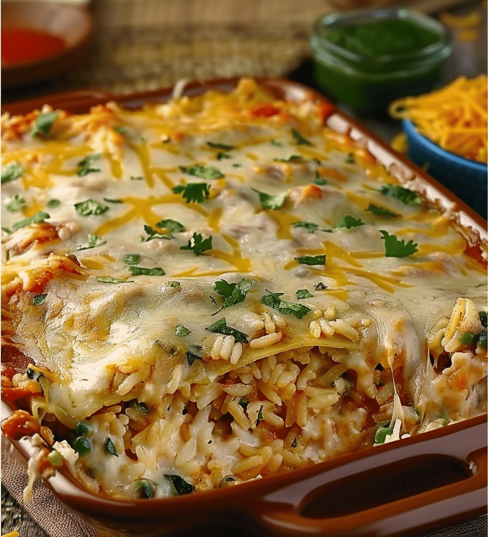 Chicken Enchilada Rice Casserole