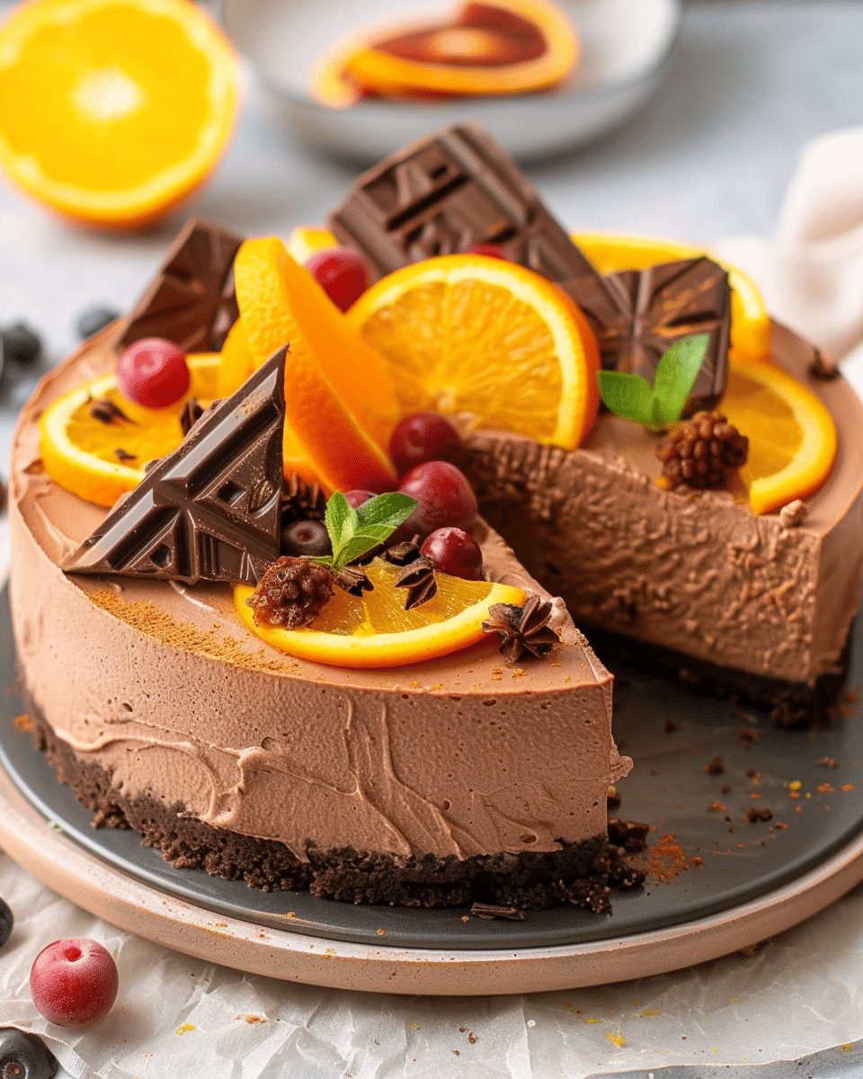 Chocolate Orange Japanese Cheesecake