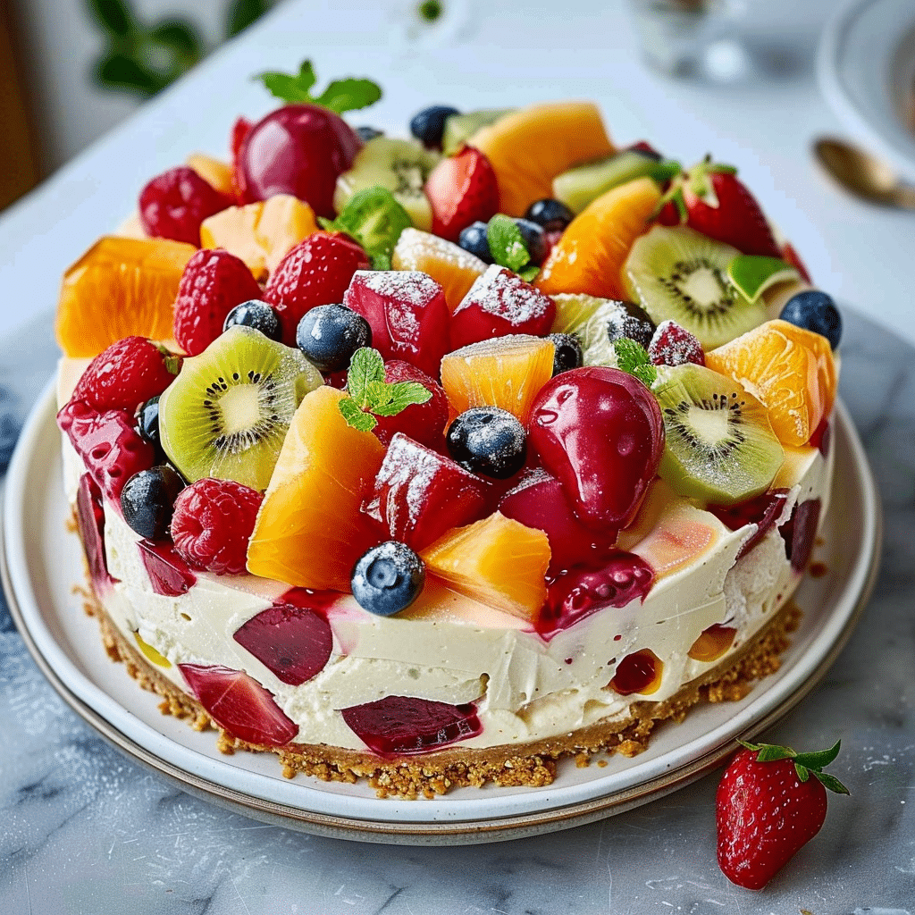 Fruit Salad Cheesecake