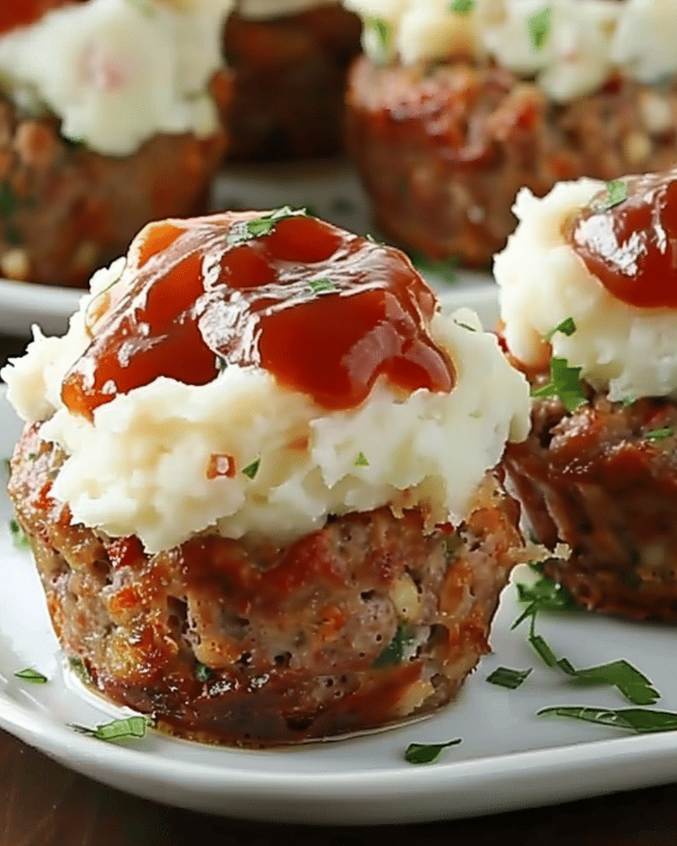 Mini Meatloaf Muffins with Mashed Potato Frosting