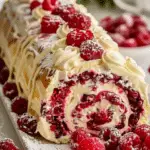 Raspberry White Chocolate Cake Roll