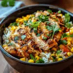 Street Corn Chicken Rice Bowl