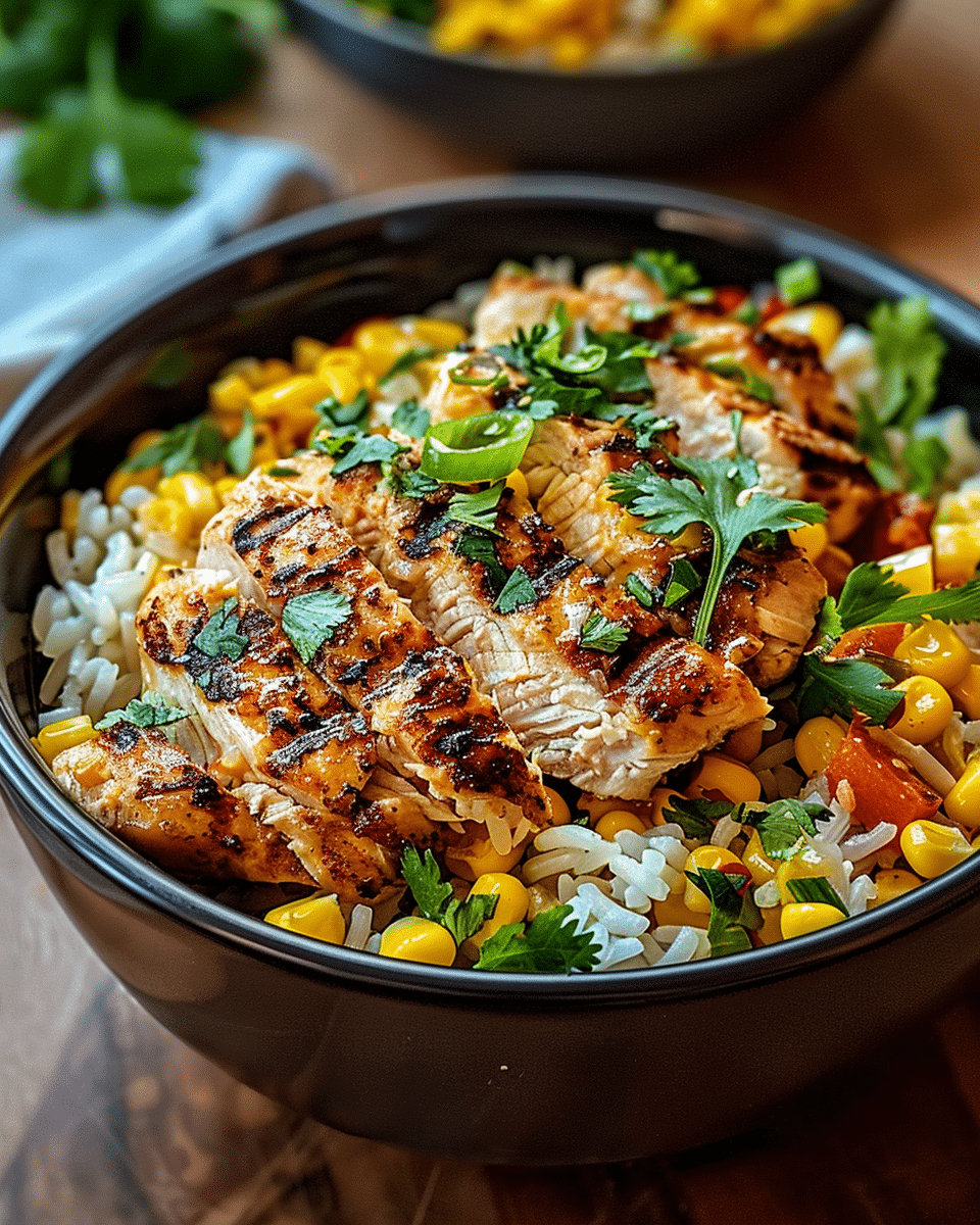 Street Corn Chicken Rice Bowl