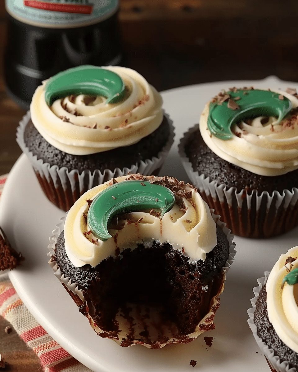 Chocolate Cupcakes with Bailey’s Crème Frosting