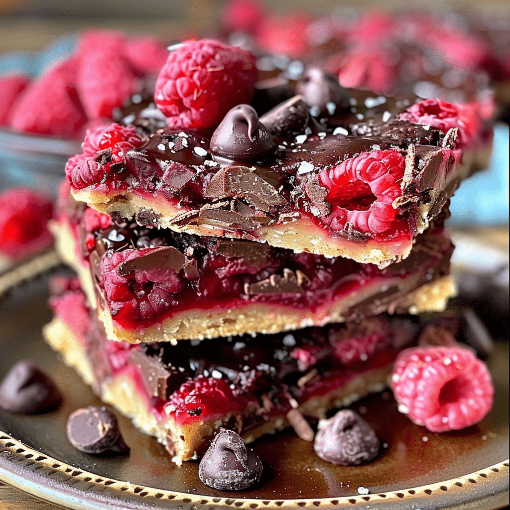 Dark Chocolate Raspberry Pie Bars