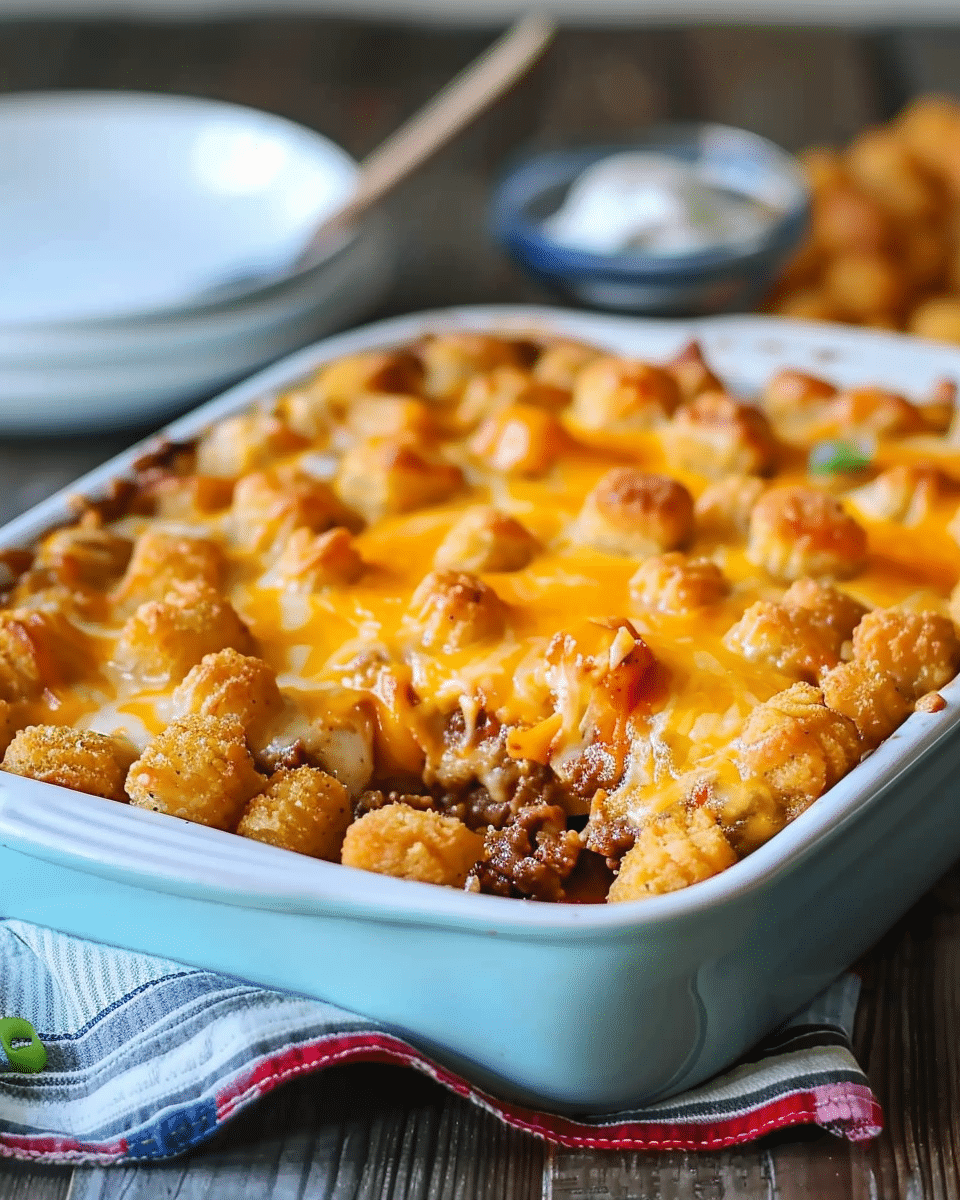 Cheeseburger Tater Tot Casserole