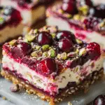 Cherry Pistachio Cheesecake Bars