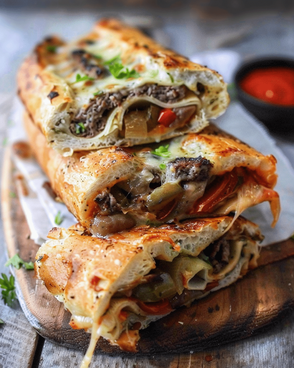 Philly Cheesesteak Stromboli