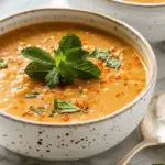 Turkish Red Lentil Soup with Mint