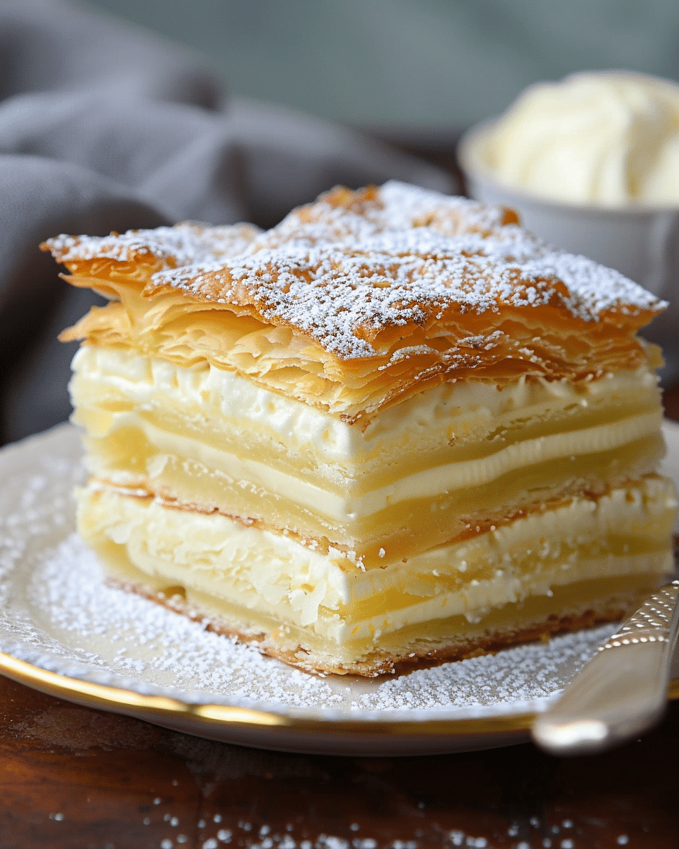 Vanilla Custard Puff Pastry Cake