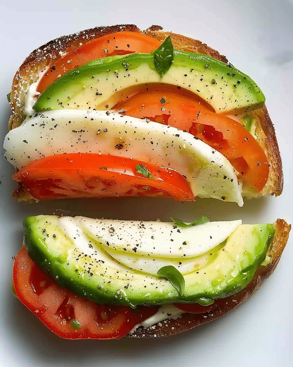 Avocado, Mozzarella, and Tomato Grilled Cheese