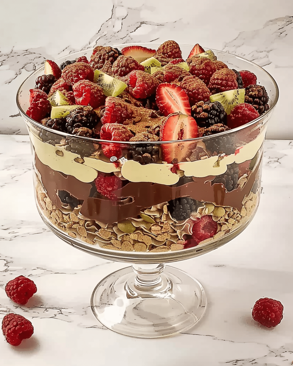 Dubai Chocolate Berry Trifle