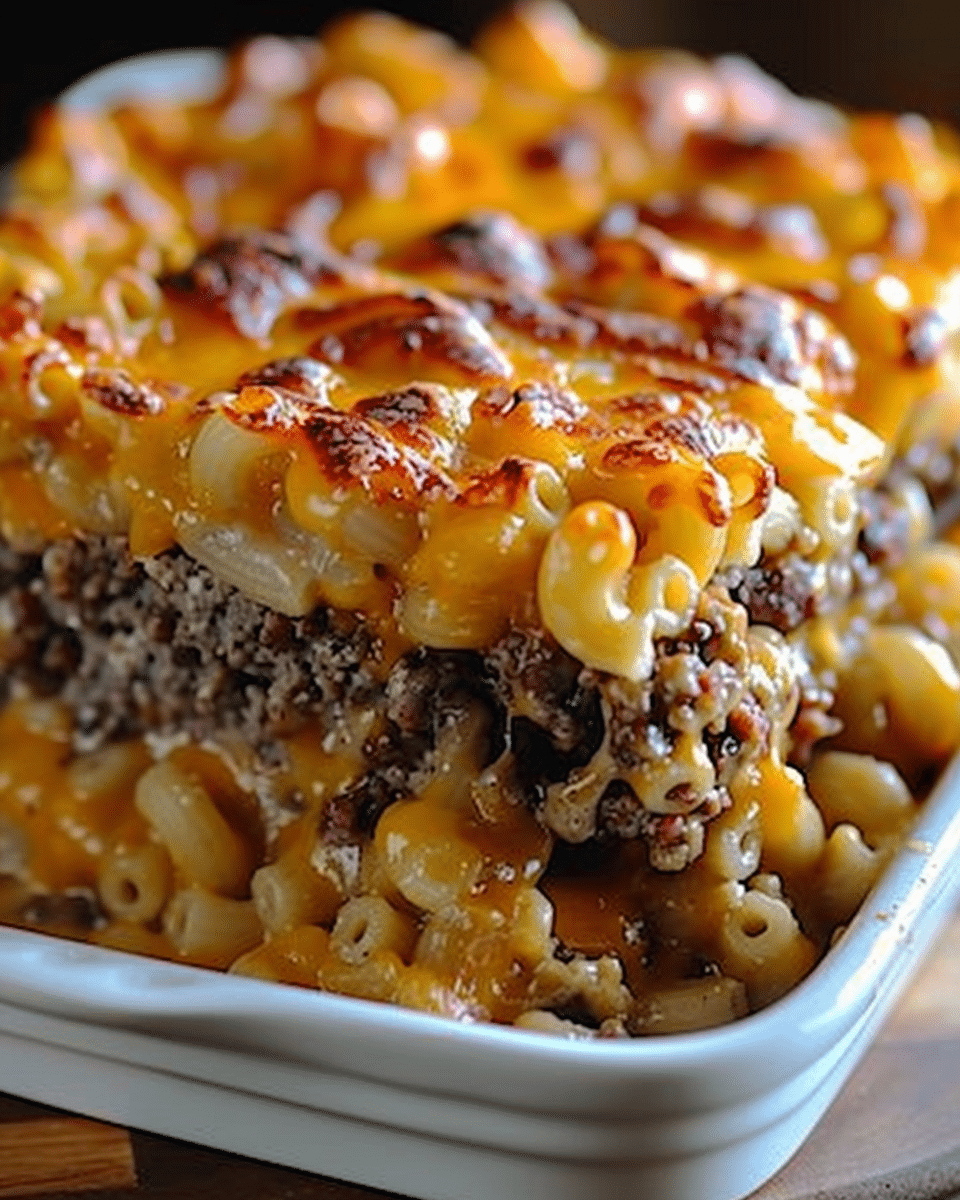 Mac and Cheese Meatloaf Casserole