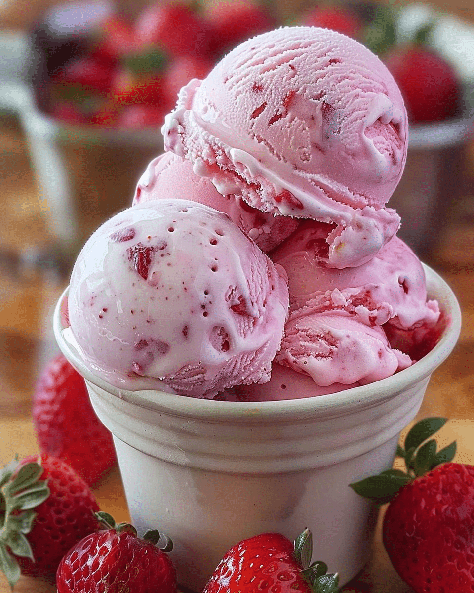 Homemade Strawberry Ice Cream