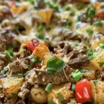 Crockpot Cheesesteak Potato Casserole