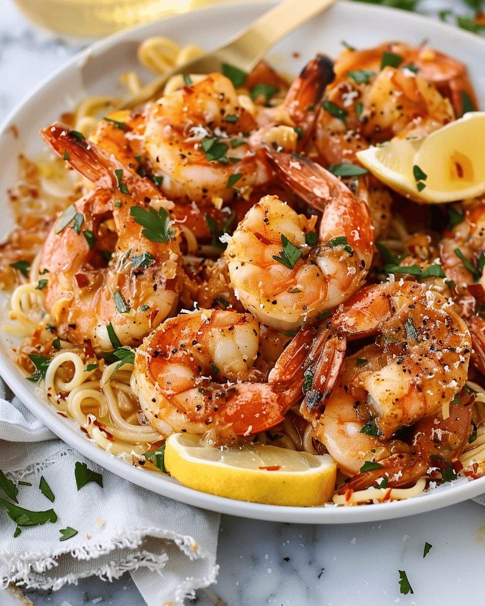 Hawaiian Garlic Shrimp Scampi