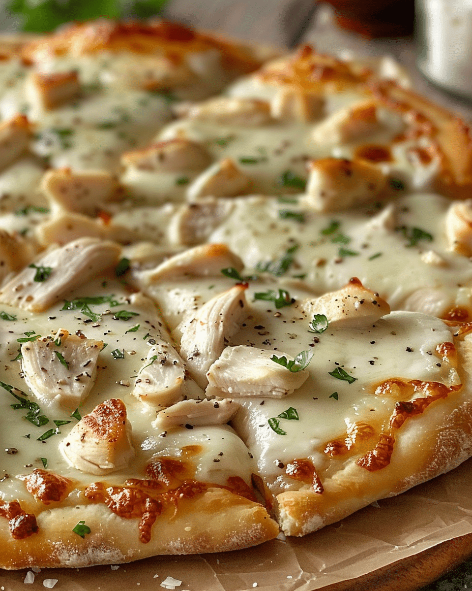 Roasted Garlic White Chicken Pizza