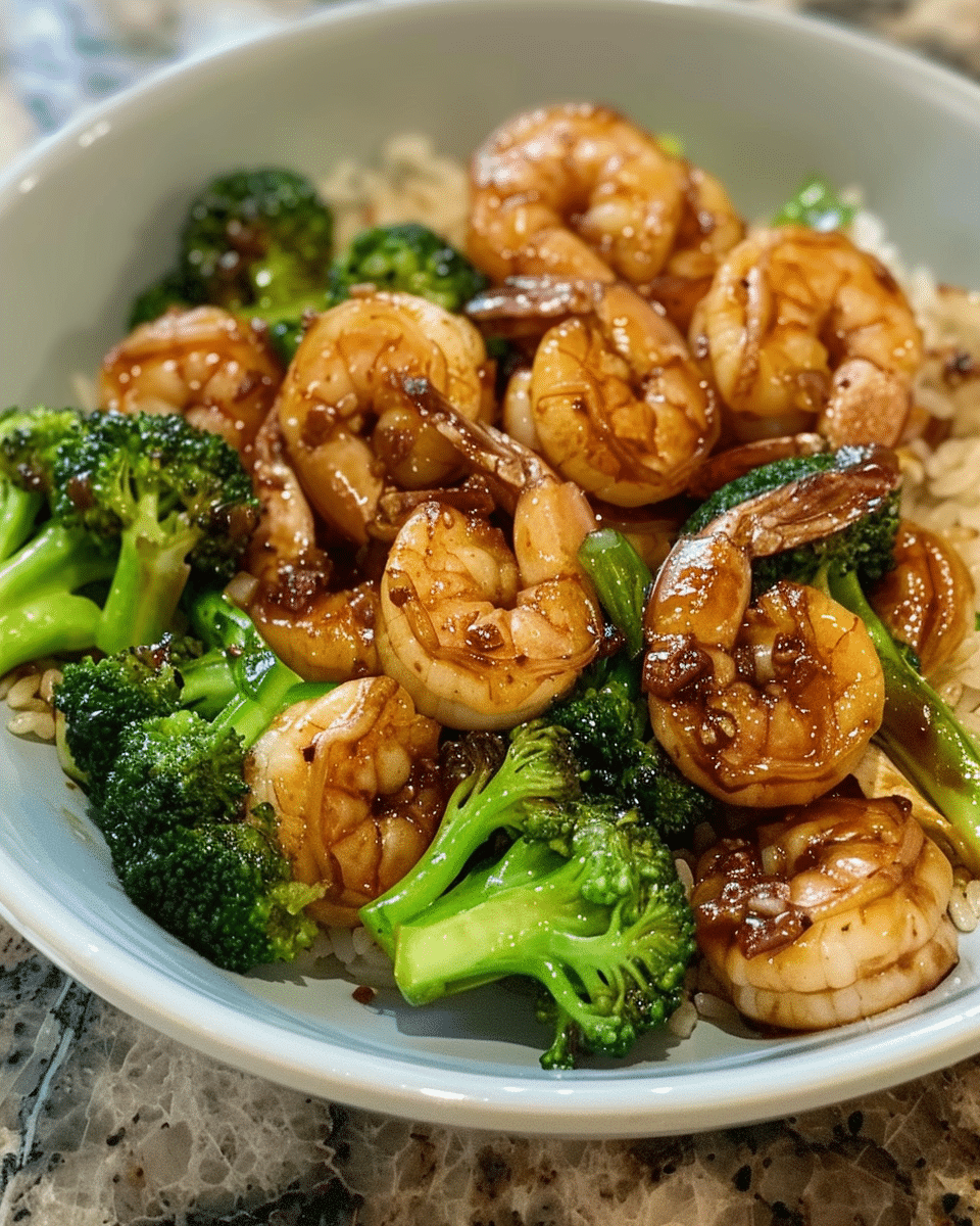 Shrimp and Broccoli Stir Fry in Garlic Sauce