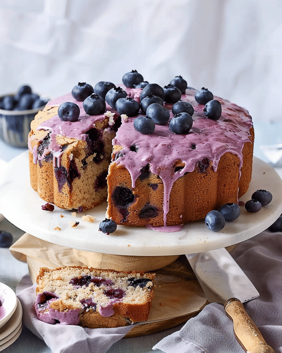 Cottage Cheese Blueberry Breakfast Cake