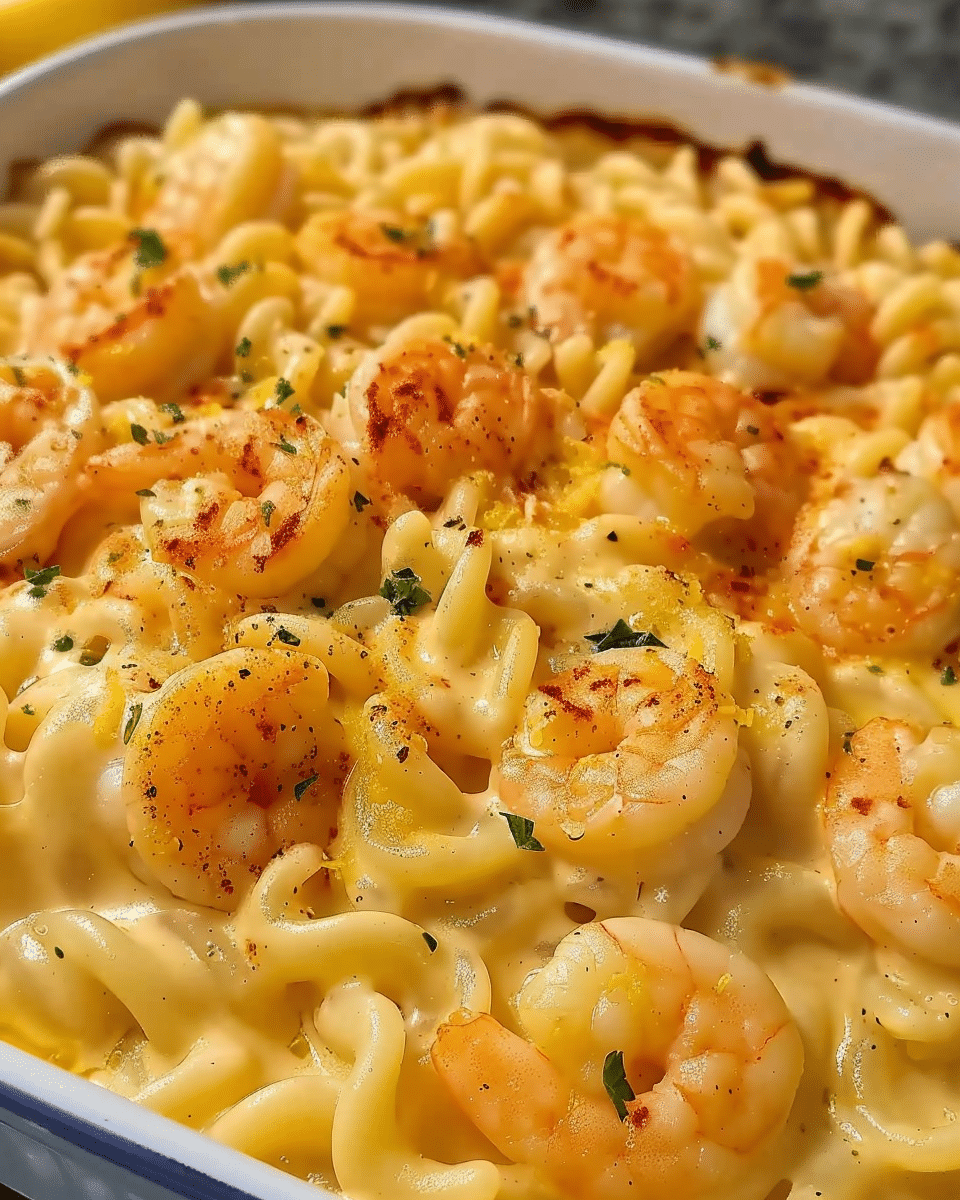 Shrimp Scampi Pasta Bake