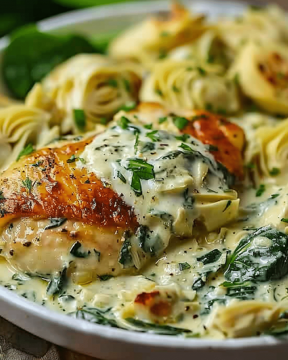 Spinach Artichoke Chicken with Cottage Cheese