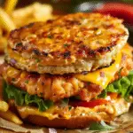 Cheddar Ranch Chicken Burgers