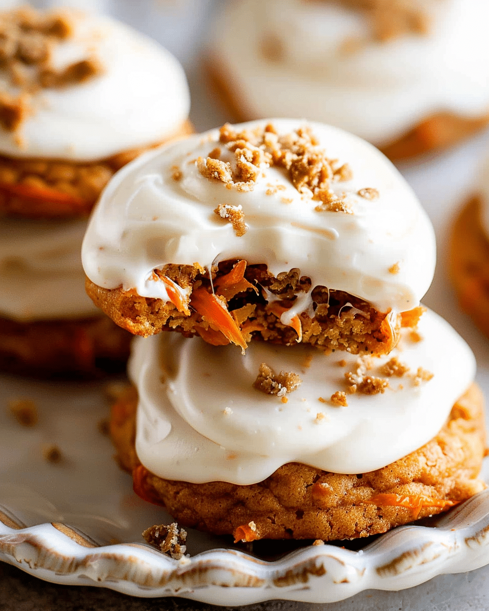 Carrot Cake Cookies with Cream Cheese Frosting