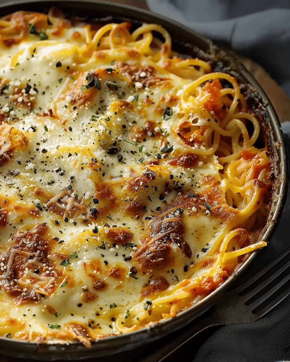 Baked Cream Cheese Spaghetti Casserole