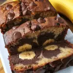 Dark Chocolate Marbled Banana Bread with Greek Yogurt