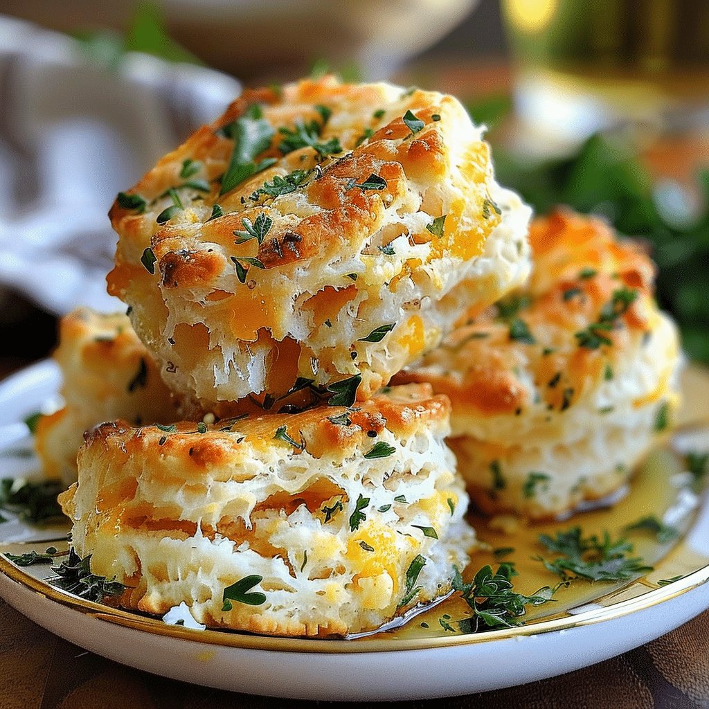 Crab Stuffed Cheddar Bay Biscuits with Lemon Butter