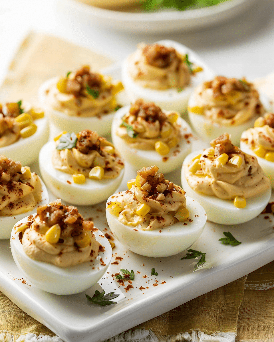 Mexican Street Corn Deviled Eggs