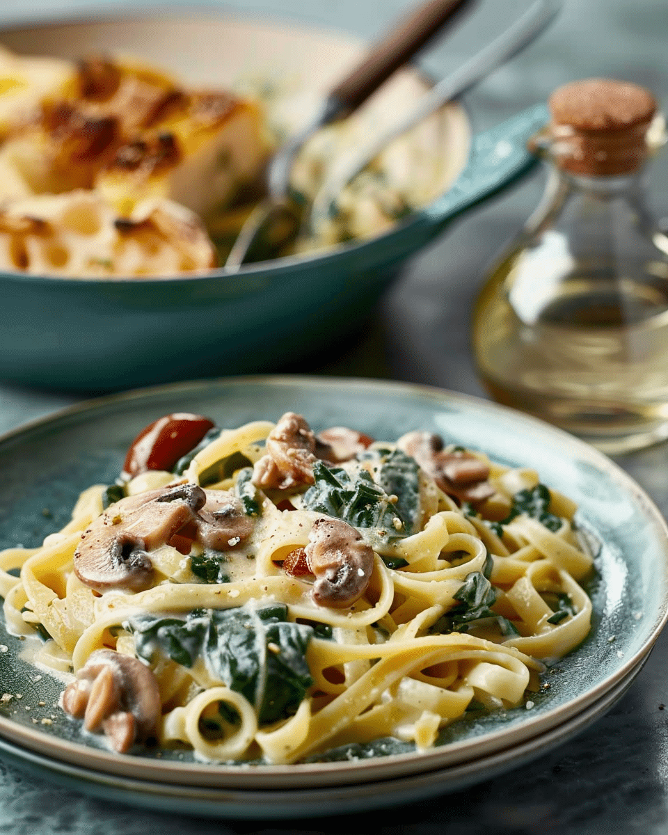 Creamy Mushroom Spinach Pasta