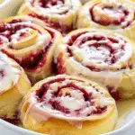 Raspberry Cinnamon Rolls with Lemon Glaze