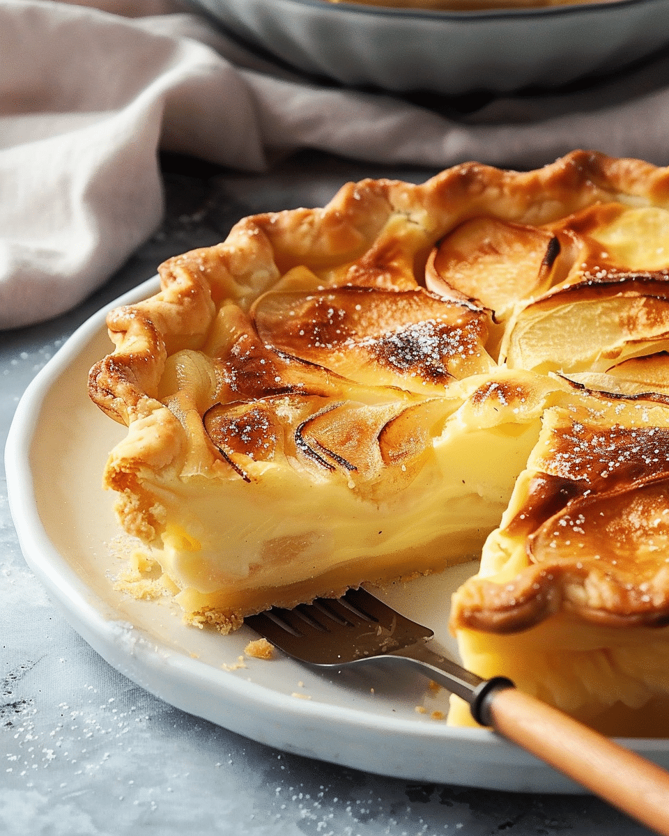 French Custard Pie with Apples (Flan Parisien)