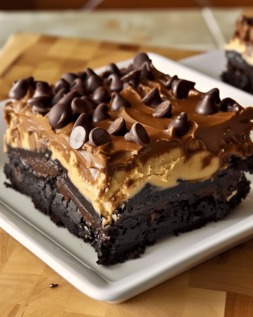 Peanut Butter Chocolate Gooey Butter Cake