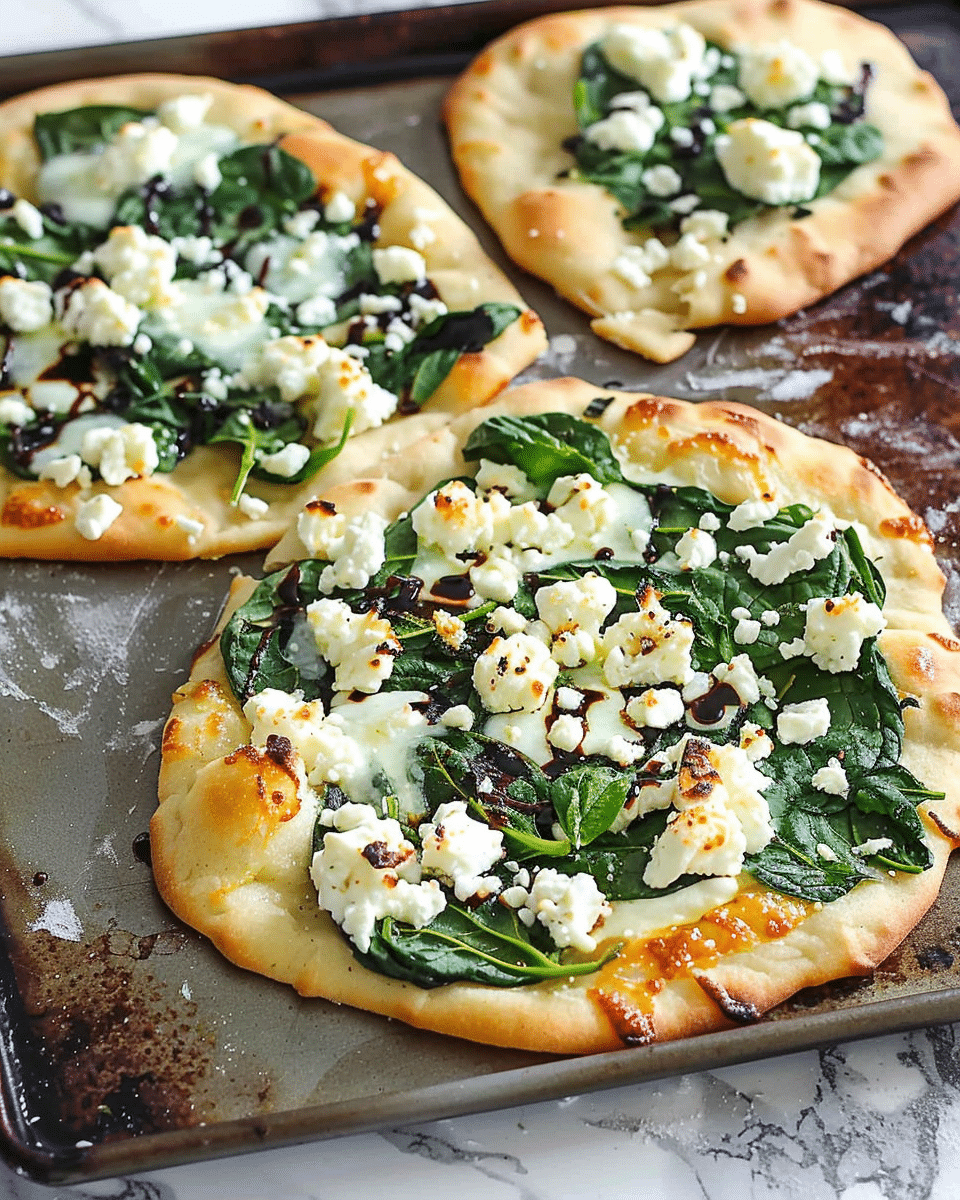 Spinach and Feta Flatbread Pizza