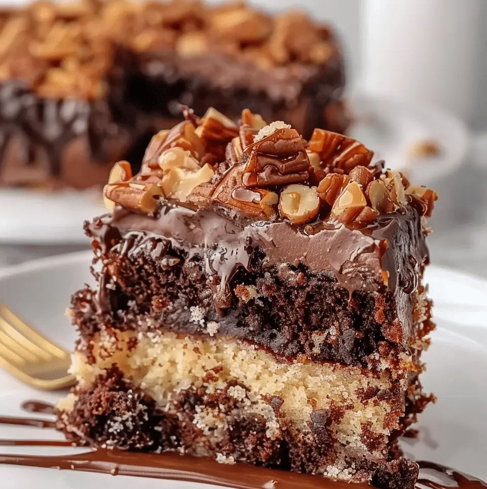 German Chocolate Poke Cake