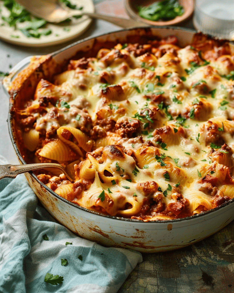 Unstuffed Shells Pasta Bake