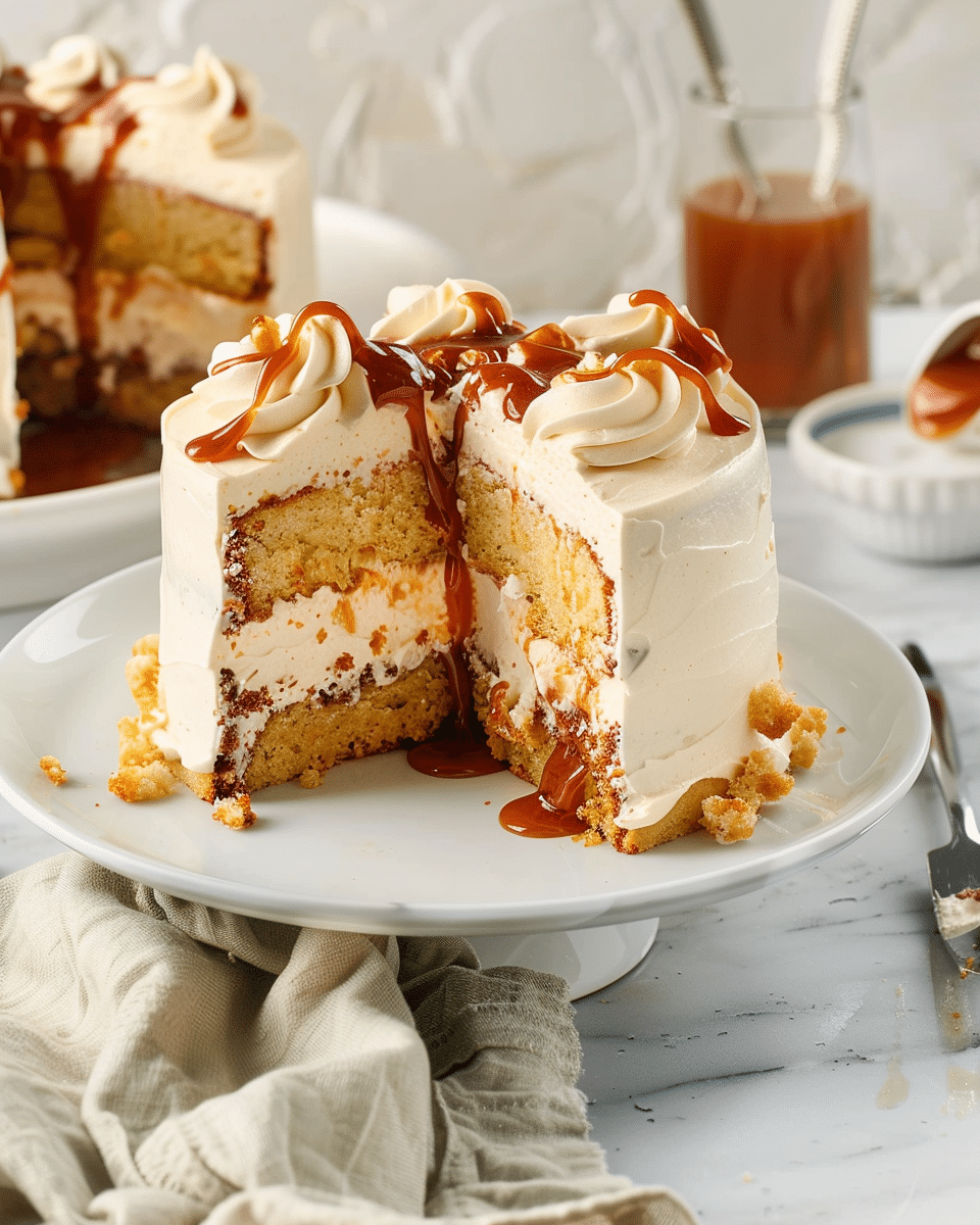 Salted Caramel Irish Cream Poke Cake